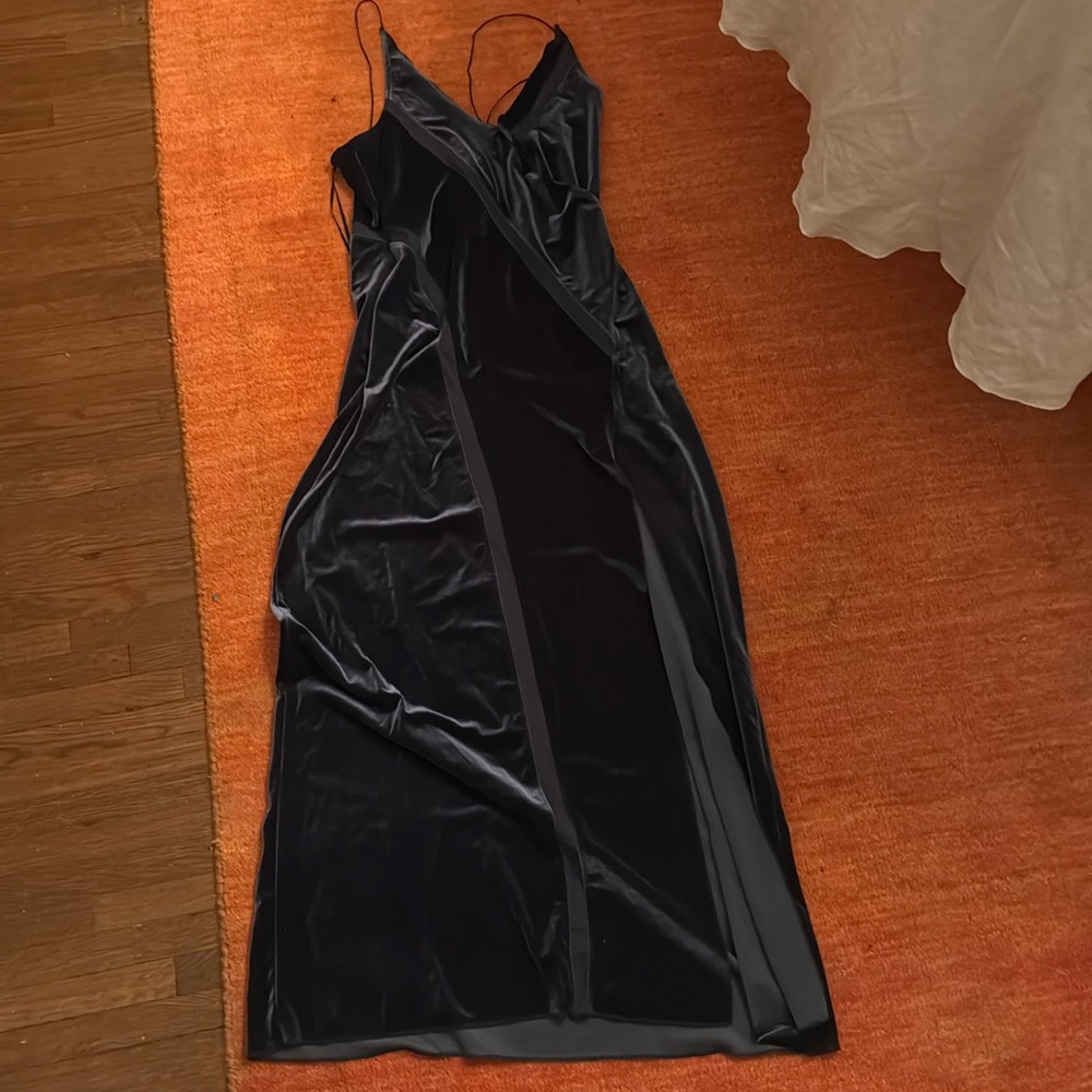 Velvet Free People dress size M/L midnight blue gray